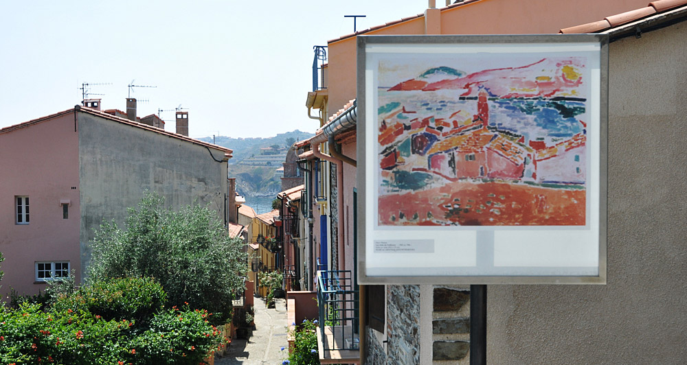 Information boards show where the artists painted their most famous scenes in Collioure